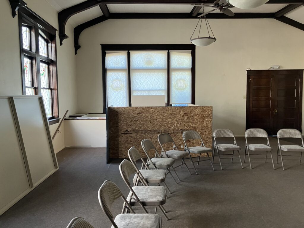 Main meeting room, before the lift was installed